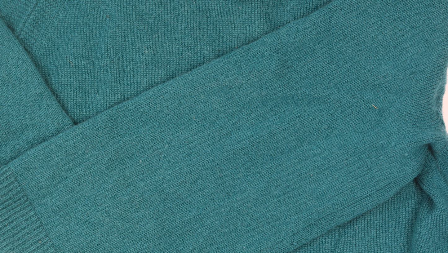 Jaeger Women’s Green Wool Cashmere Mock Neck Jumper Size S