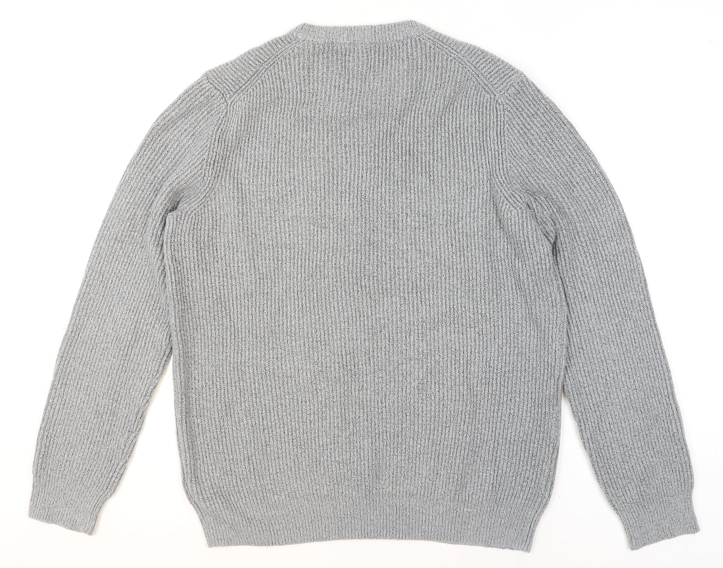 Marks and Spencer Women Grey Chunky-Knit Wool Blend Jumper XL