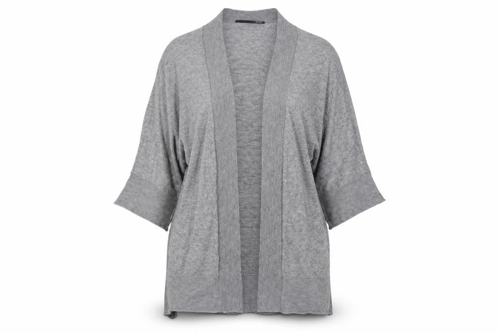 Le Comte Women's Grey 3/4 Sleeve Knit Cardigan Size 12