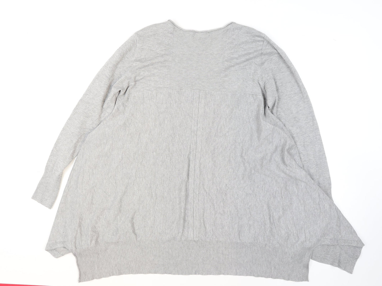 Anamor Women Grey Relaxed Fit Knit Long Sleeve Pullover Jumper M