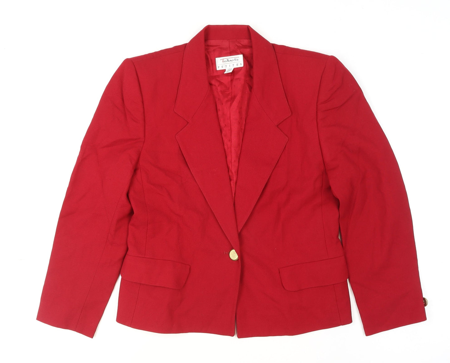 Talbots Women's Red Wool Petite Blazer Jacket Size 2P
