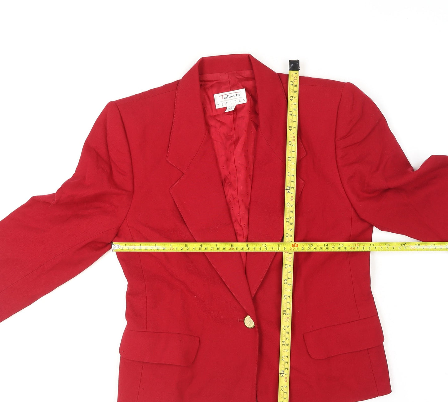 Talbots Women's Red Wool Petite Blazer Jacket Size 2P