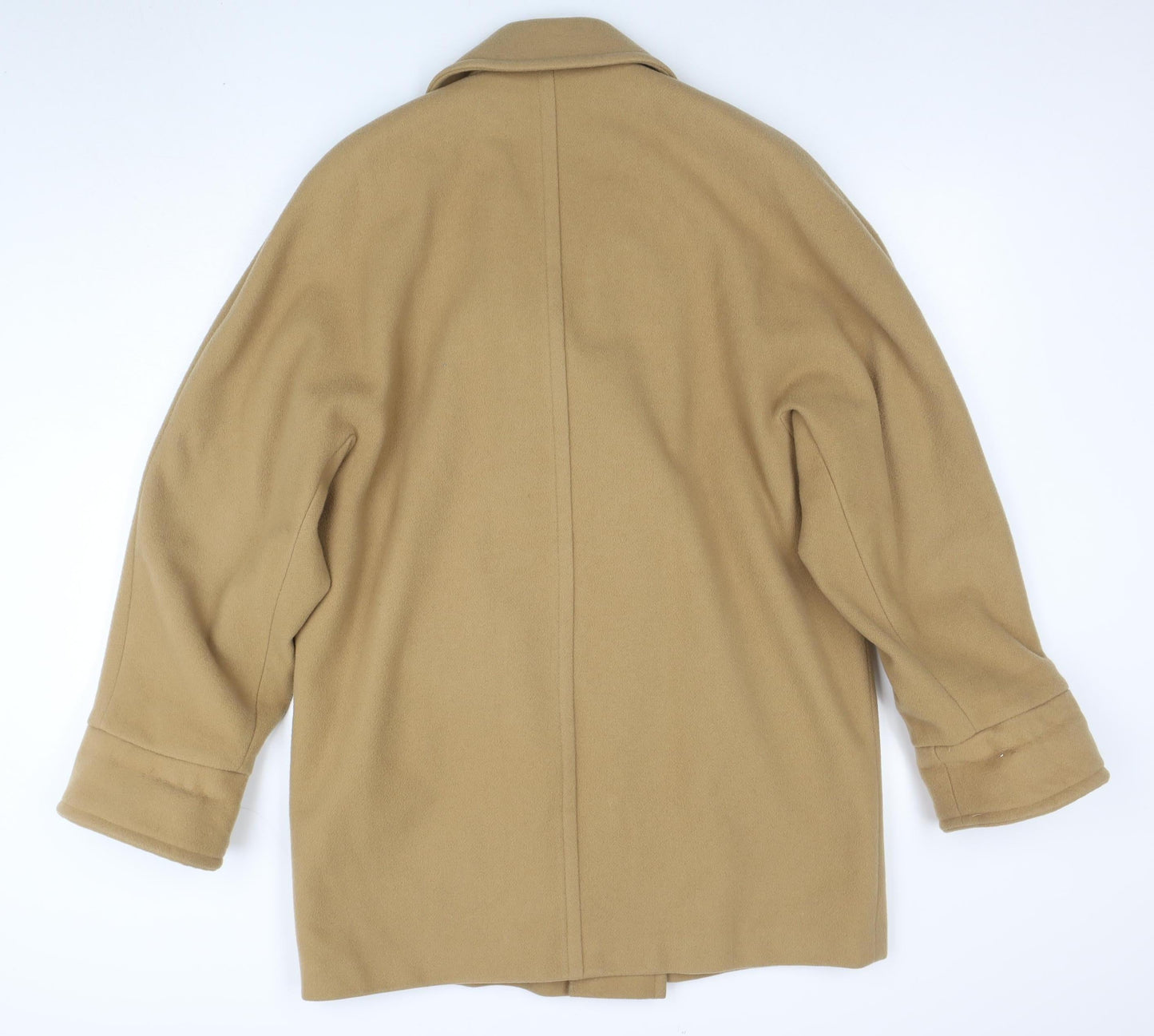 Marks and Spencer Women Beige Wool Pea Coat Size 14 Classic Style