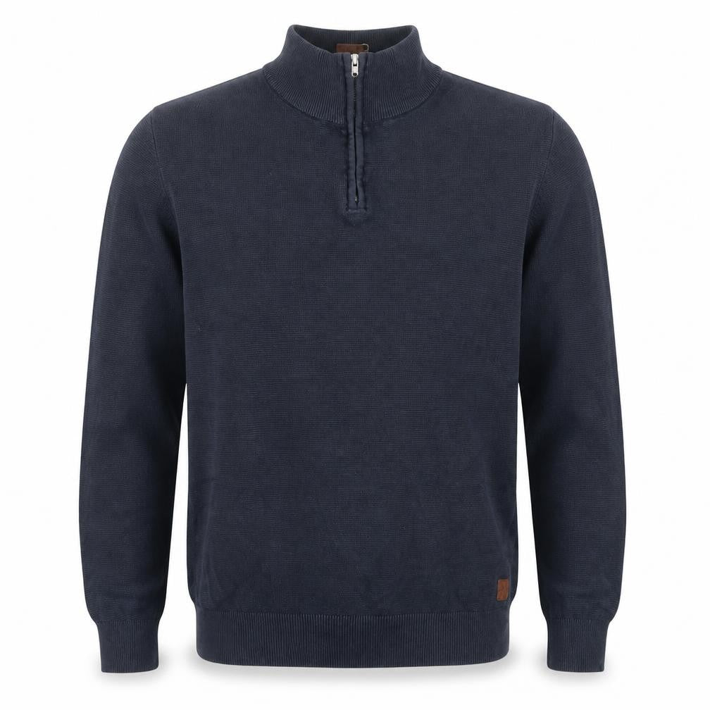 Next Men’s Blue 1/4 Zip High Neck Cotton Jumper Size M