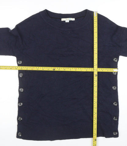 Boden Women Blue Wool Blend Button Side Jumper Size S