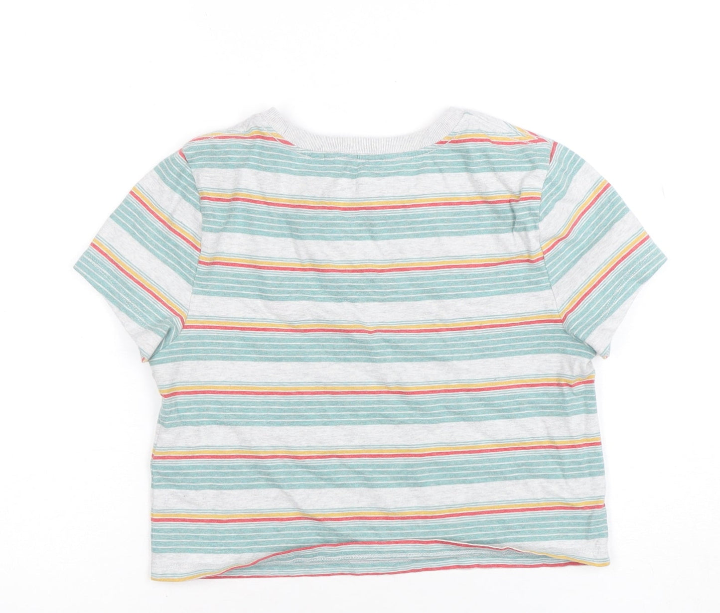 Superdry Womens Multicoloured Stripe Cropped T-Shirt UK 12