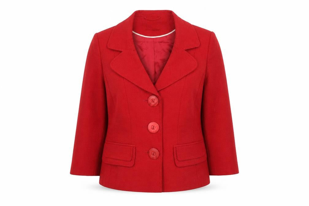 Next Women Red 12 Single-Breasted Notch Lapel Lined Blazer