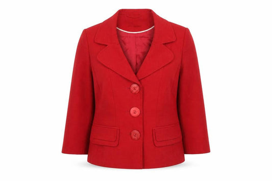 Next Women Red 12 Single-Breasted Notch Lapel Lined Blazer