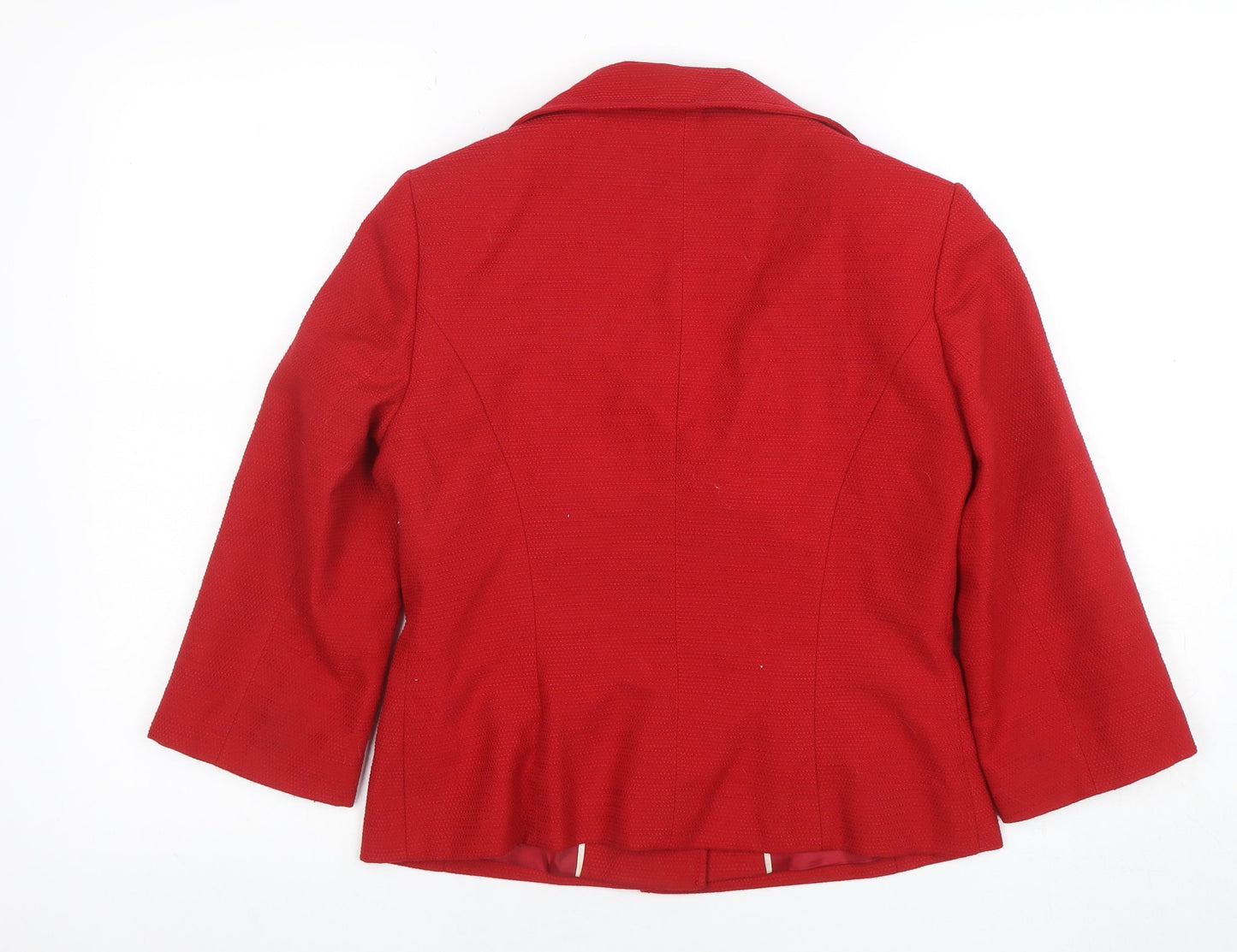 Next Women Red 12 Single-Breasted Notch Lapel Lined Blazer