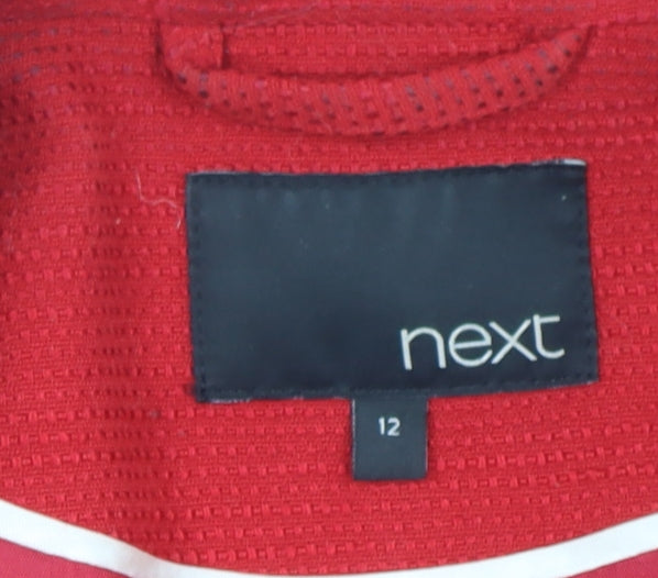 Next Women Red 12 Single-Breasted Notch Lapel Lined Blazer