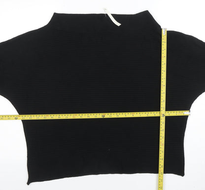 Additional front view of ASOS Women’s Black High Neck Acrylic jumper, size UK 8