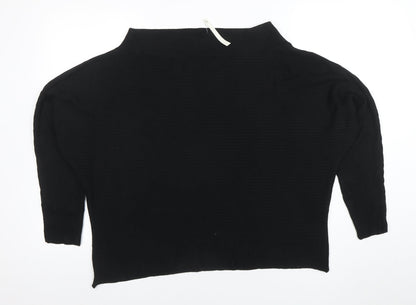 Back view of ASOS Women’s Black High Neck Acrylic jumper, size UK 8
