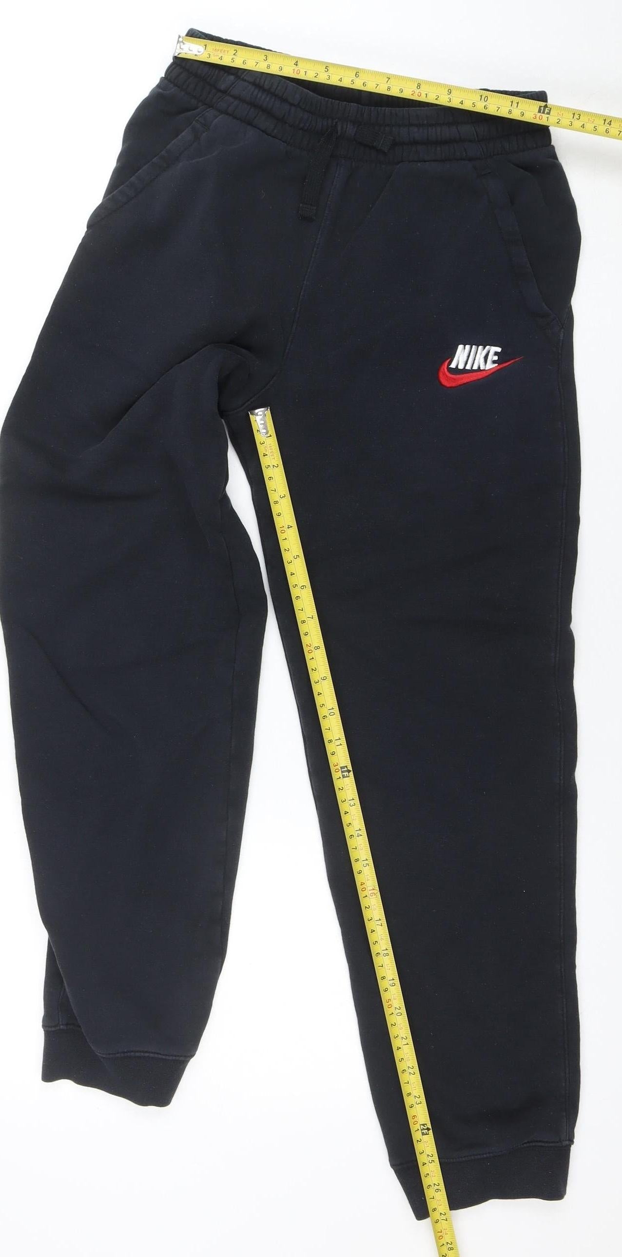 Nike Boys Black XL Jogger Fleece Sweatpants with Red Logo