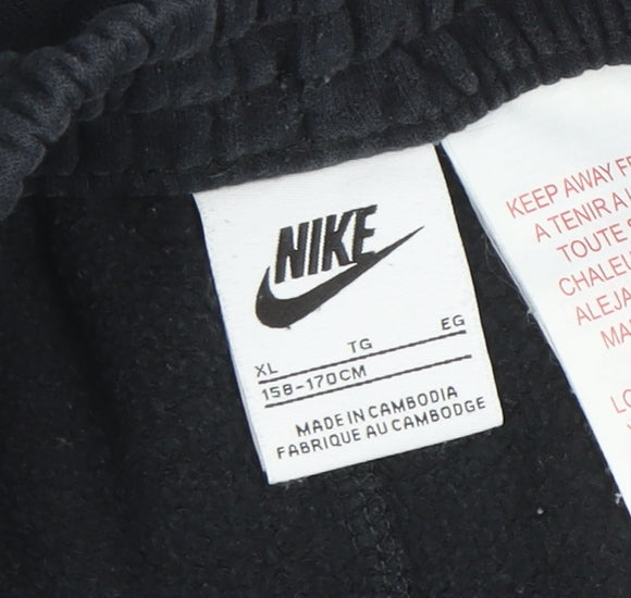 Nike Boys Black XL Jogger Fleece Sweatpants with Red Logo