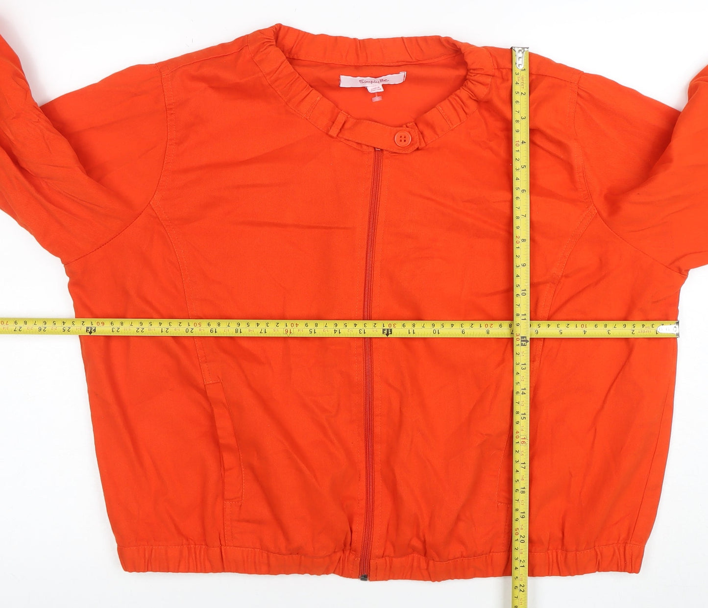 SimplyBe Womens Orange Cotton Zip-Up Basic Jacket Size 20