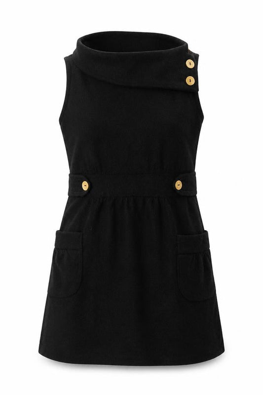 Pussycat London Womens Black Size 10 Sleeveless Pinafore Dress