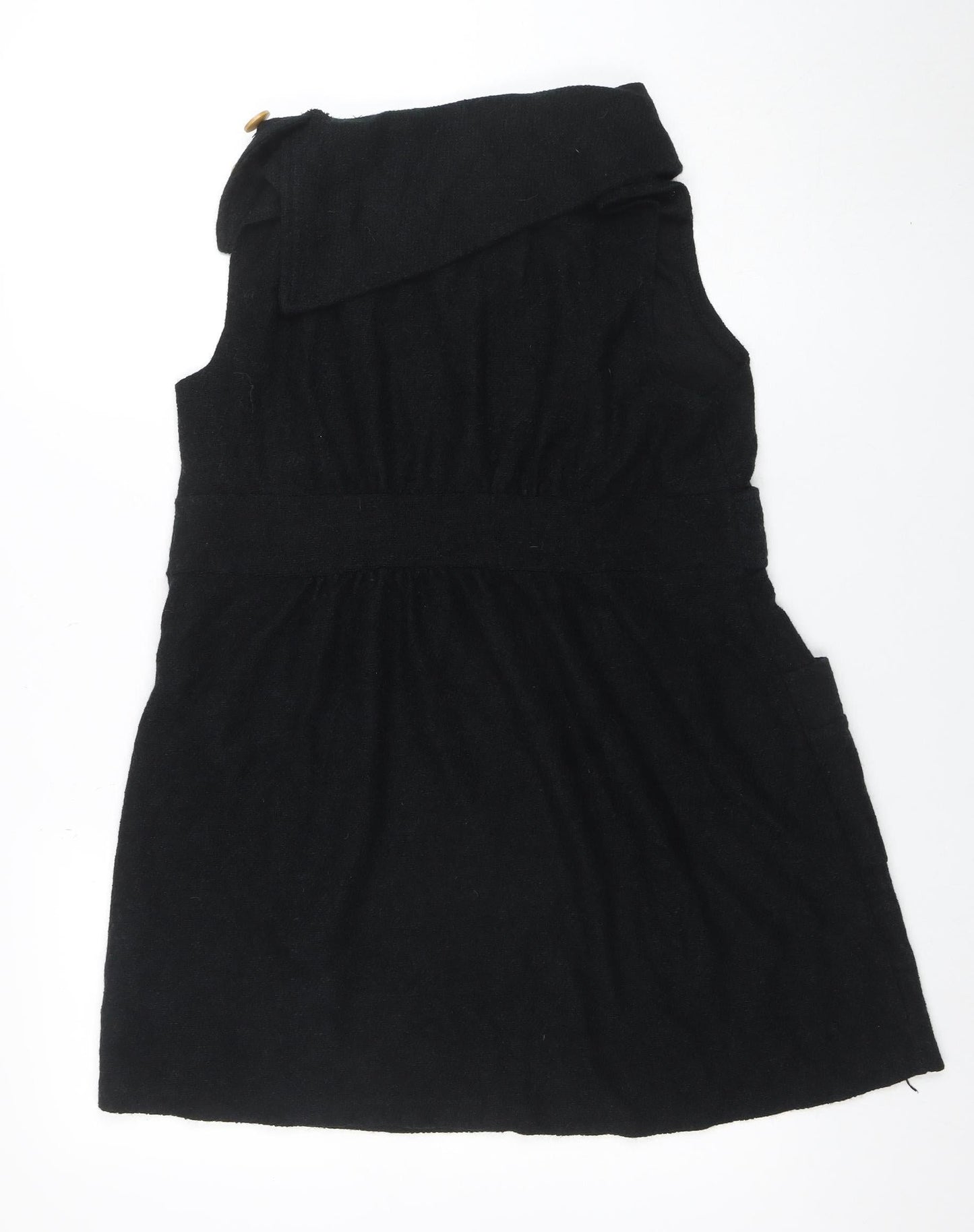 Pussycat London Womens Black Size 10 Sleeveless Pinafore Dress
