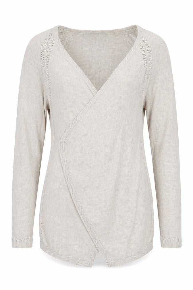 FatFace Women Beige Wrap Knit Cardigan Jumper Size 8