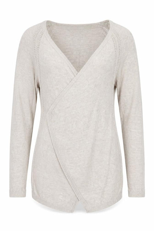 FatFace Women Beige Wrap Knit Cardigan Jumper Size 8