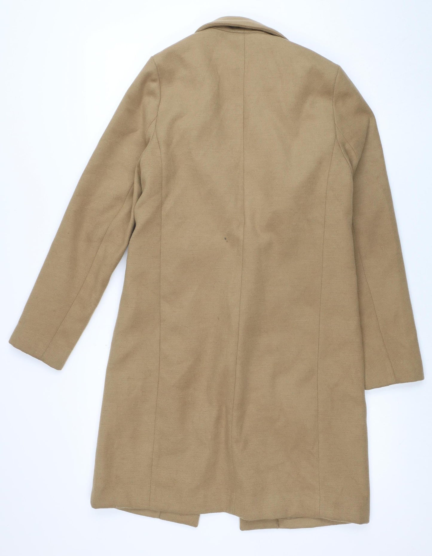 New Look Womens Beige Mid-Length Single-Breasted Overcoat Size 6