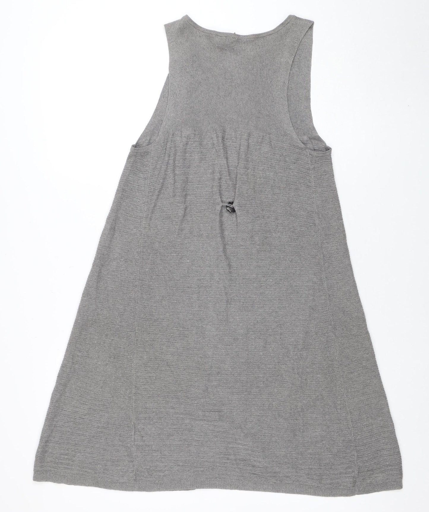 White Stuff Womens Grey Linen Cotton Sleeveless Cardigan Size 10