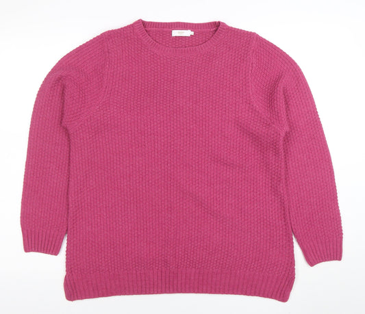 Colton Traders Women's Fuchsia Pink Knit Jumper Size 14 Crew Neck