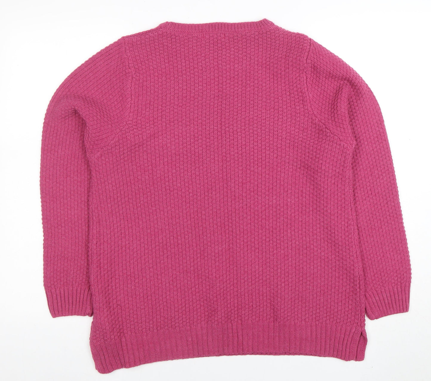 Colton Traders Women's Fuchsia Pink Knit Jumper Size 14 Crew Neck