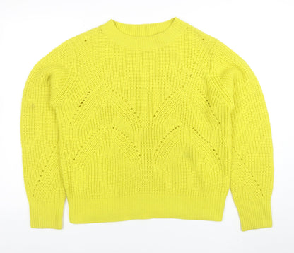 Additional front view of b.young women’s yellow acrylic knit jumper l