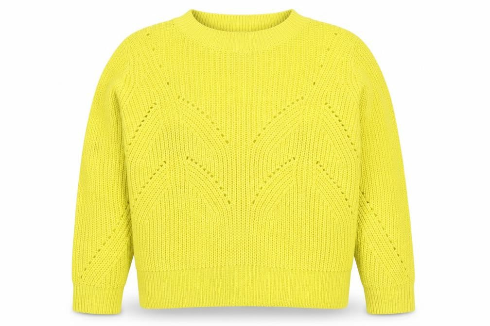 b.young Womens Yellow Acrylic Knit Pullover Jumper L