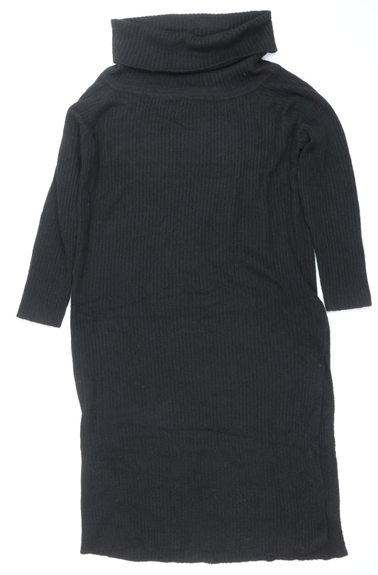 PrettyLittleThing Women’s Black Roll Neck Ribbed Knit Jumper 2XL Plus