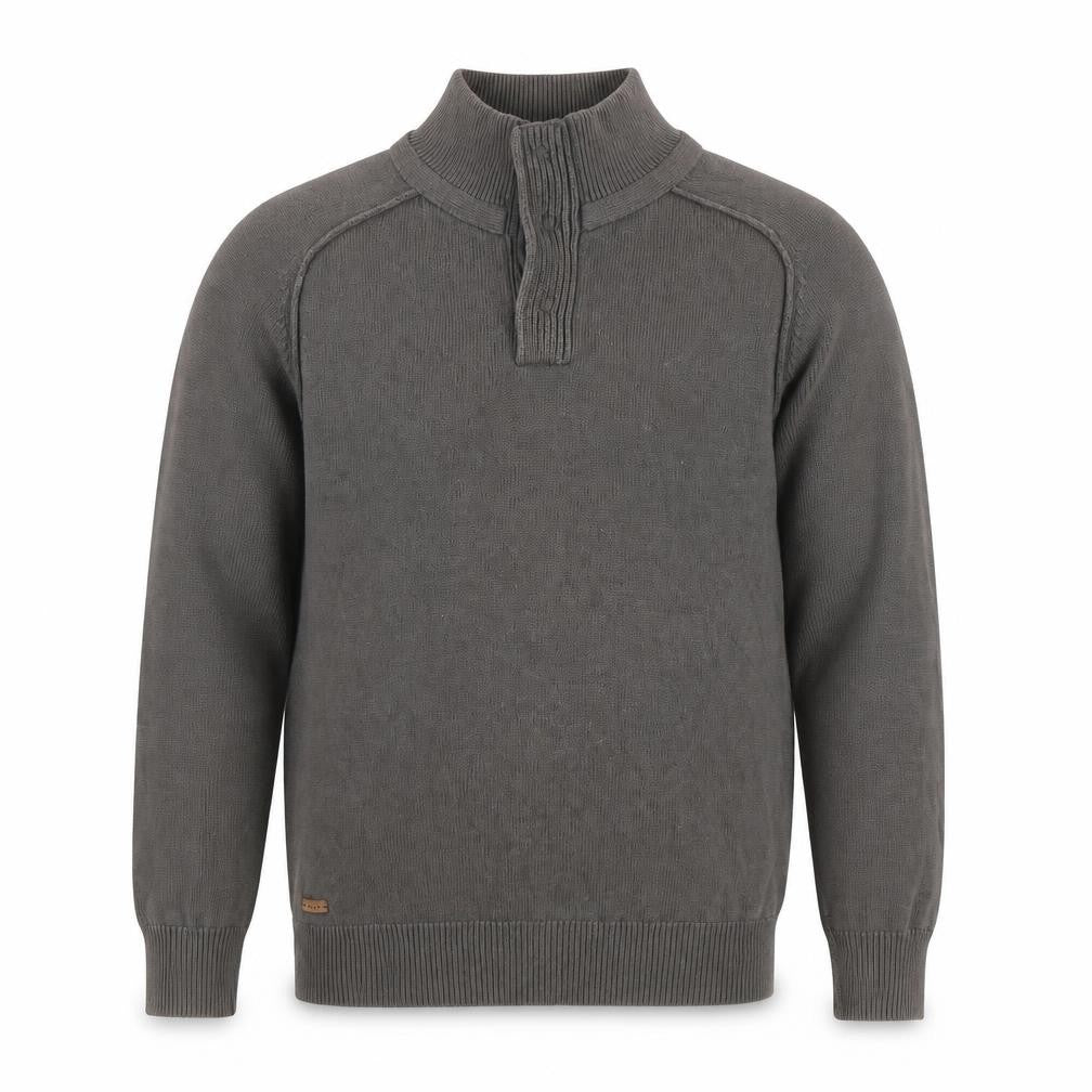 Rochas John Rocha Men’s Grey Cotton 1/4 Zip High Neck Jumper M