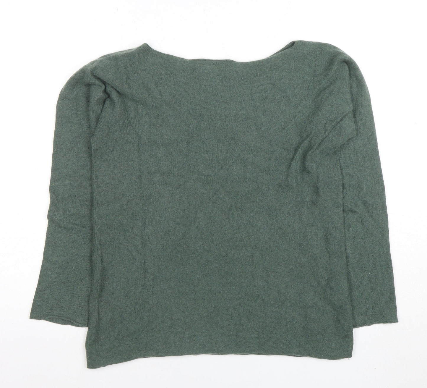 Stefanel Women Green Wool Blend Boat Neck Jumper Size M