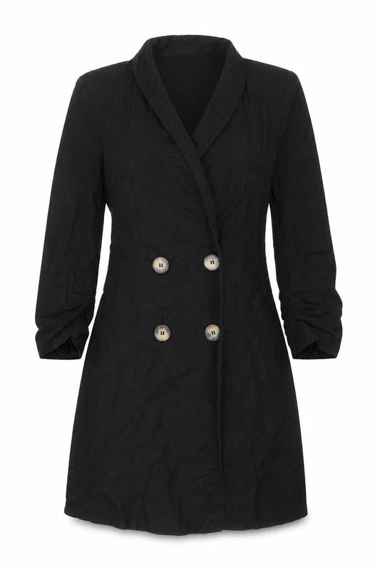Zara Basic Women’s Black Linen Cotton Jacket Dress XS