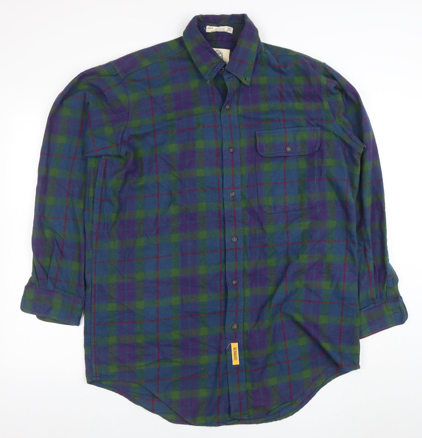 B.D. Baggies Men's Blue Check Flannel Button-Up Shirt Size M