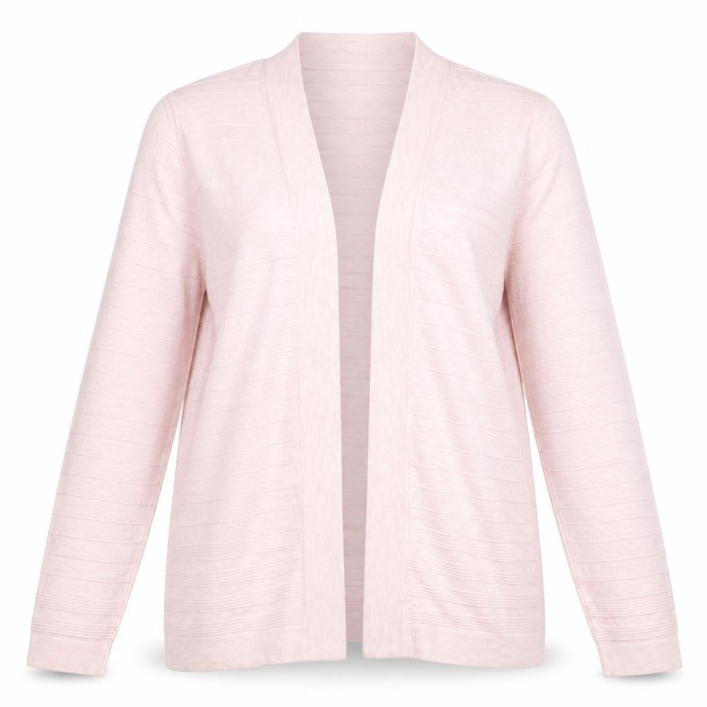 Country Casuals Women Pink Knit Cardigan L Lightweight Open Front