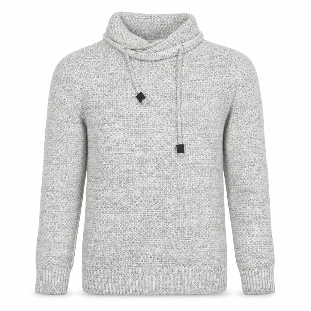 Pull & Bear Men's Grey Roll Neck Chunky Knit Jumper XS