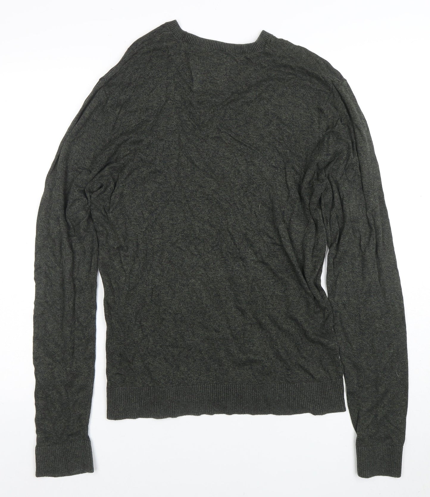 Hollister Men’s Grey Cotton Blend Crew Neck Pullover Jumper L