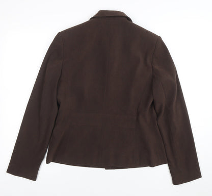 Next Women Brown UK 12 Suit Jacket Polyester Blend Lined Classic Style