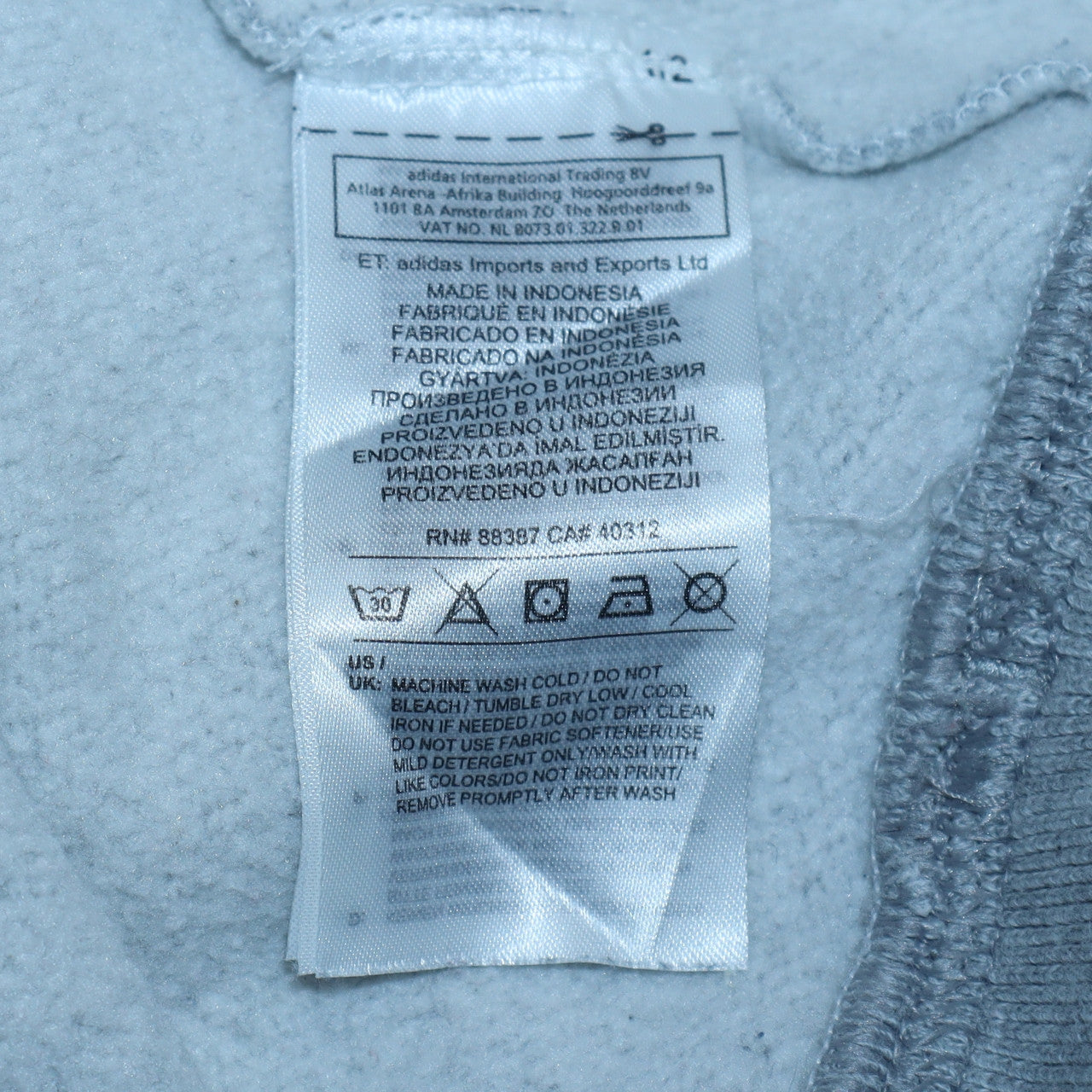 Adidas Women Grey Hoodie UK 12 Pullover Trefoil Logo Sweatshirt