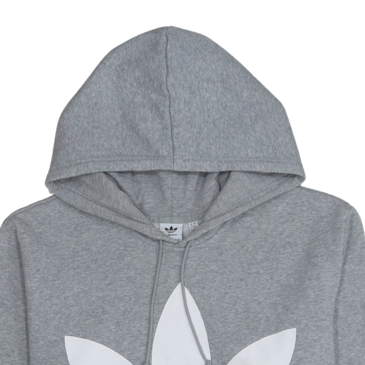 Adidas Women Grey Hoodie UK 12 Pullover Trefoil Logo Sweatshirt