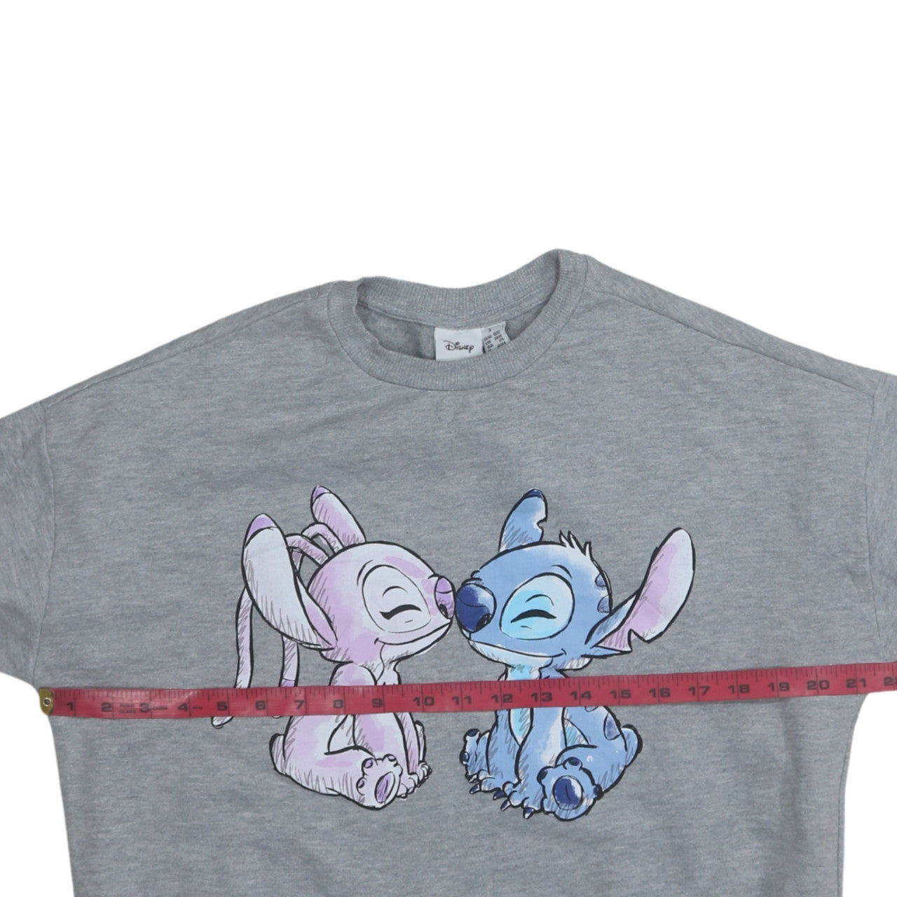 Disney Women Grey Stitch & Angel Graphic Sweatshirt Size S