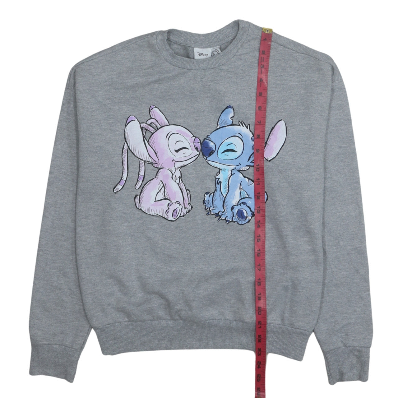 Disney Women Grey Stitch & Angel Graphic Sweatshirt Size S