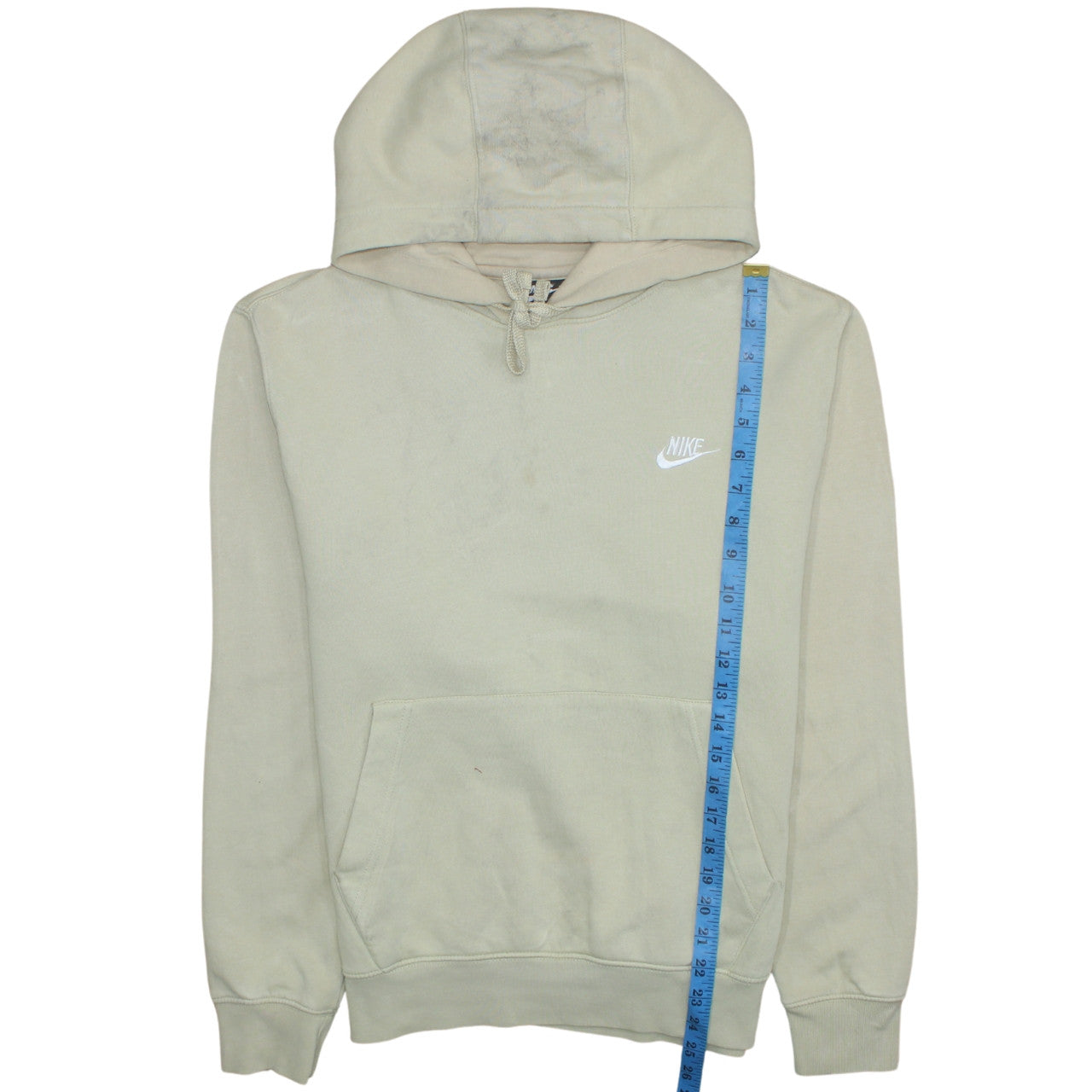 Nike Womens Beige Pullover Hoodie Small Cotton Blend Hooded Sweatshirt