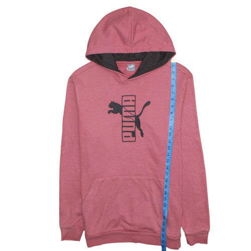 Puma Womens Pink Hooded Pullover Sweatshirt Size L Casual Cotton Blend