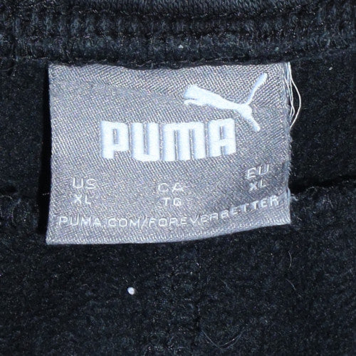 Puma Women's Black Jogger Sweatpants XL Fleece Elastic Waist