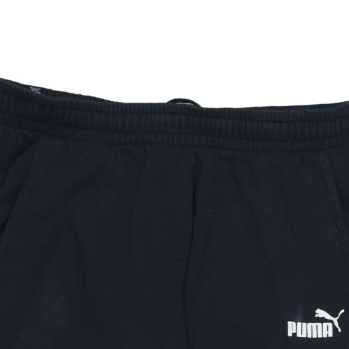 Puma Women's Black Jogger Sweatpants XL Fleece Elastic Waist