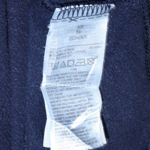 GAP Women Navy Blue XS Pullover Sweatshirt with Logo Print
