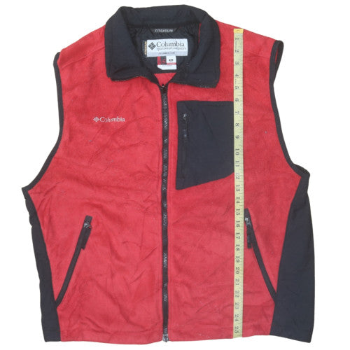 Columbia Men's Red Fleece Bodywarmer Waistcoat XL Interchange Hiking Outdoor
