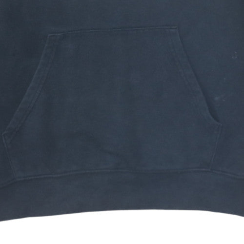 Champion Mens Black Pullover Hoodie Medium Graphic Print Fleece