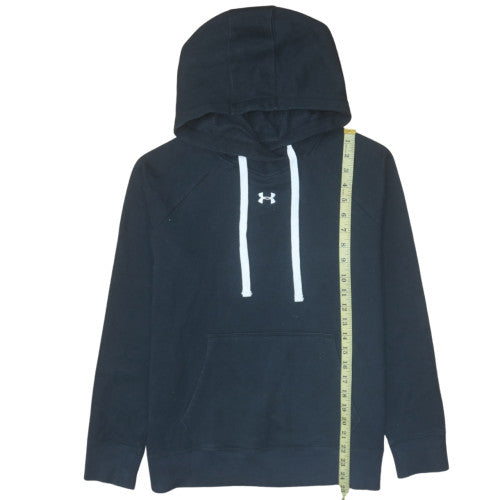 Under Armour Men's Black Pullover Hoodie Medium Relaxed Fit Fleece